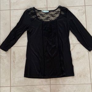 Black lace detail top